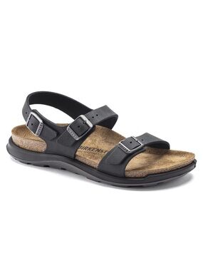Birkenstock black Sonora oiled leather sandals new in box 37/6-6.5